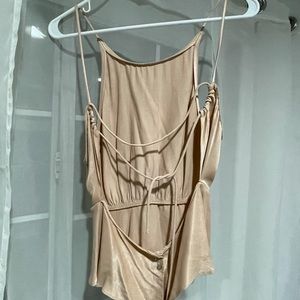 Zara open back satin blouse